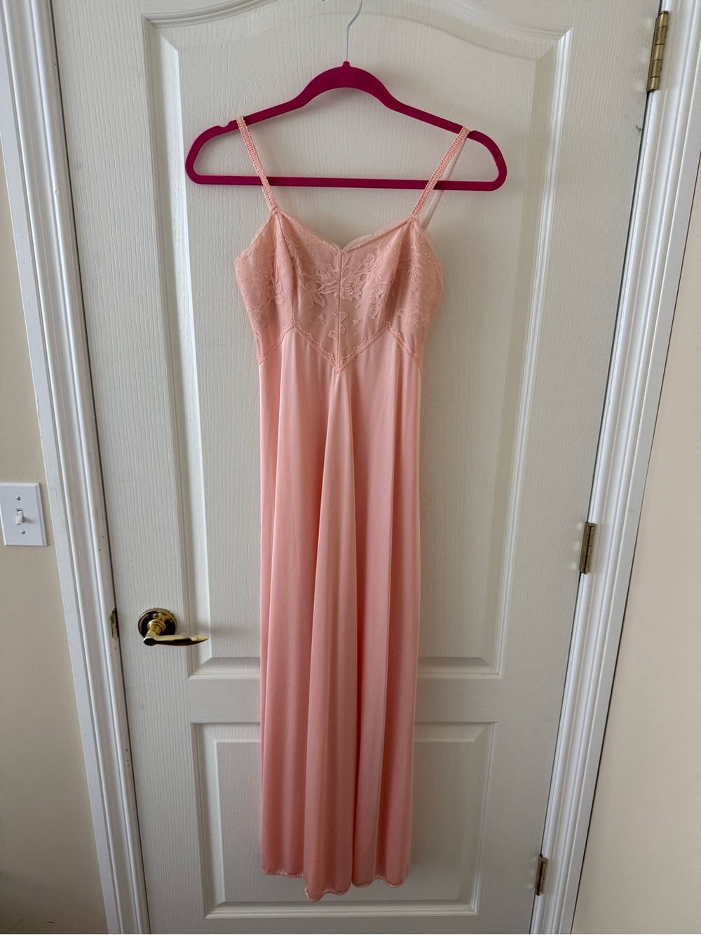 Olga | Light pink delicate lace lingerie nightgown slip dress size 34 (s or m)